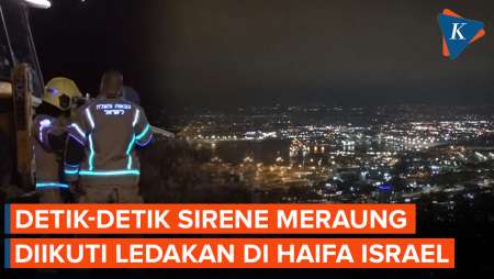 Momen Sirene dan Ledakan Bersahutan di Haifa Israel