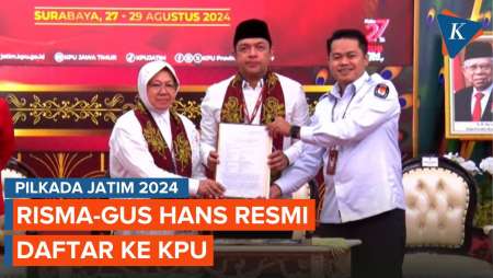 Momen Risma-Gus Hans Daftar Pilkada Jatim 2024 Naik Becak