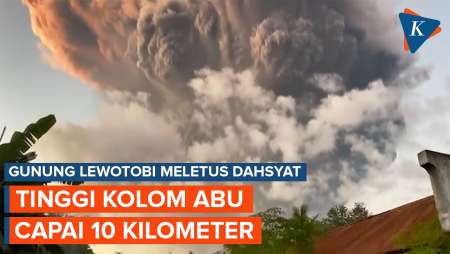 Gunung Lewotobi Meletus Dahsyat, Tinggi Kolom Abu 10 Km Disertai Awan Panas