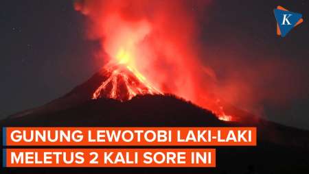 Minggu Sore, Gunung Lewotobi Laki-laki Meletus Dua Kali