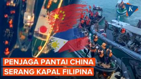 Detik-detik Penjaga Pantai China Tabrak dan Rusak Kapal Filipina
