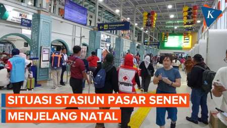 H-2 Natal, Stasiun Pasar Senen Jakarta Ramai Penumpang