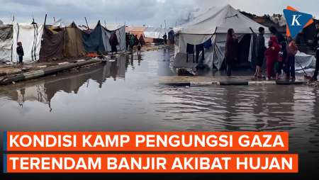 Potret Kamp-kamp Pengungsi Di Gaza Terendam Banjir