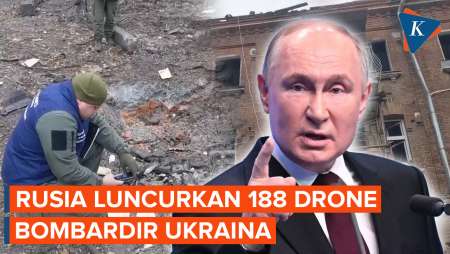 Satu Serangan! Rusia Hantam Ukraina dengan 188 Drone