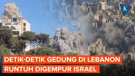 Detik-detik Gedung di Lebanon Runtuh Dihantam Serangan Israel Saat Hizbullah Konferensi Pers