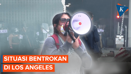 Situasi Rusuh Demo Imigran di LA, Bentrokan Dengan Polisi Pecah!