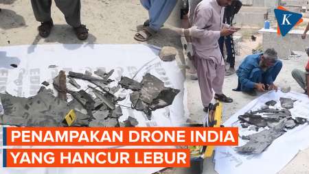 Hancur Lebur, Penampakan Puing-puing Drone India Usai Ditembak Pakistan