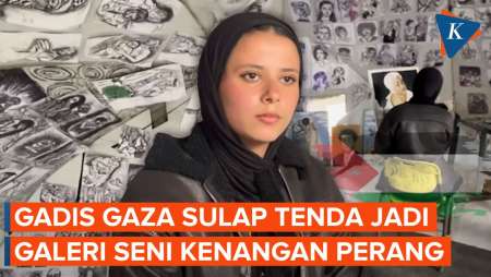 Luapkan Emosi Perang, Gadis Gaza Sulap Tenda Pengungsian Jadi Galeri Seni