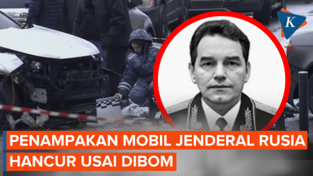 Penampakan Mobil Jenderal Rusia Setelah Serangan Bom