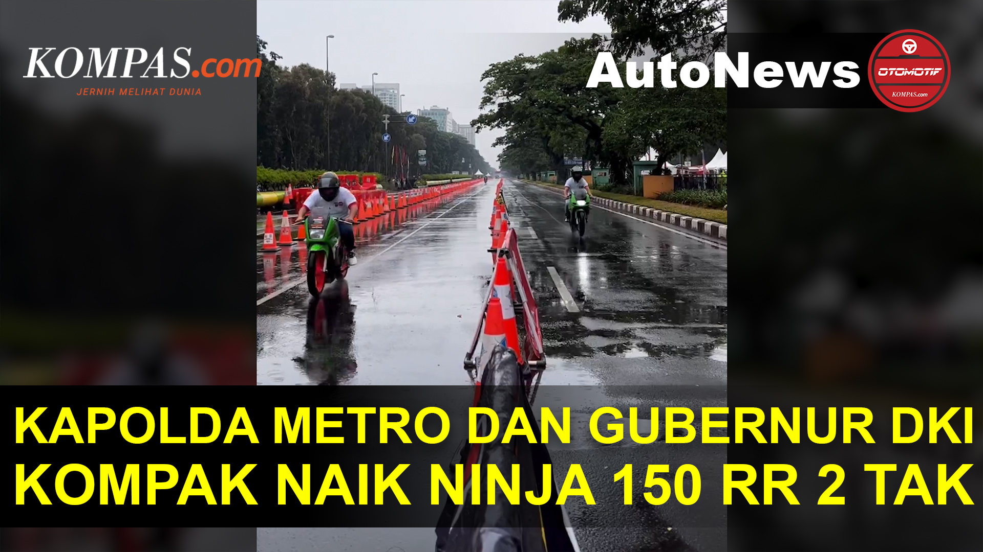 Pakai Ninja 150 RR 2 Tak, Kapolda Metro Balapan dengan Heru Budi di Street Race Kemayoran