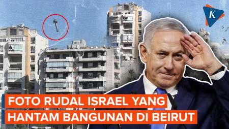 Penampakan Rudal Jet Tempur Israel yang Runtuhkan Bangunan di Beirut