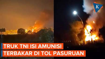 Truk TNI Berisi Amunisi Terbakar di Tol Gempol-Pandaan, Ada Suara Ledakan Keras