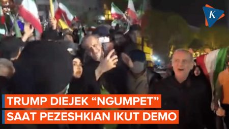 Presiden Iran Ikut Demo, Warga Teheran Sindir Trump "Ngumpet"