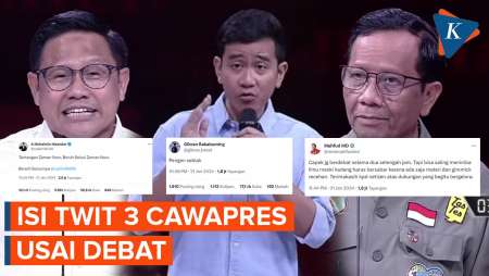 Twit Cak Imin, Gibran, dan Mahfud MD Setelah 2,5 Jam Debat, Apa Isinya?