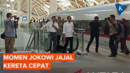 Momen Jokowi Jajal Kereta Cepat Jakarta Bandung