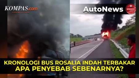Bus Rosalia Indah Terbakar di Jalan Tol Solo - Semarang