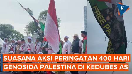 Situasi Aksi Peringatan 400 Hari Genosida Rakyat Palestina di Kedubes AS