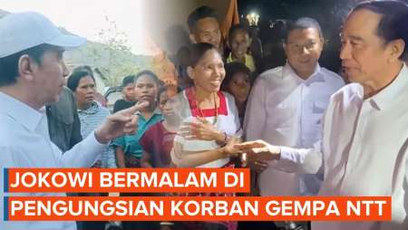 Jokowi Bermalam Di Pengungsian Korban Gempa NTT