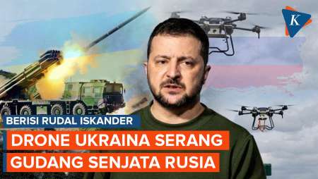 Drone Ukraina Serang Gudang Senjata Rusia, Isinya Rudal Iskander dan Amunisi Artileri!