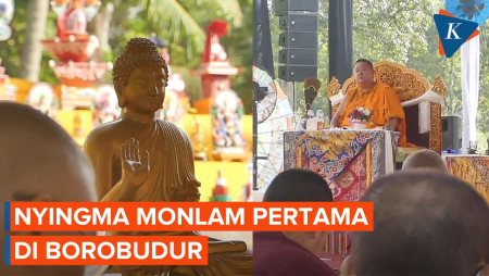 Jelang Waisak, Biksu dan Umat Buddha Gelar Nyingma Monlam di Borobudur