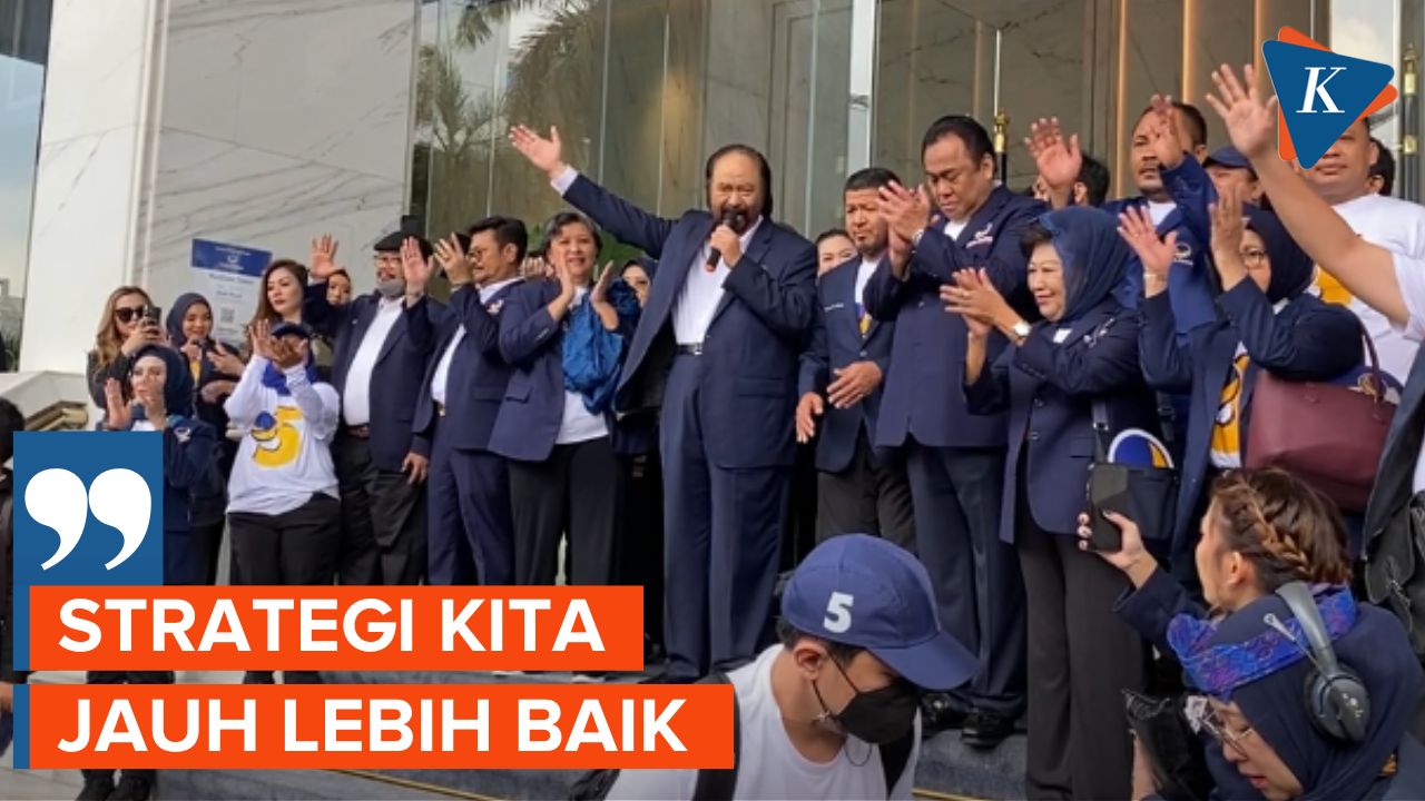 Lepas Rombongan Bacaleg ke KPU, Surya Paloh Optimis Nasdem Tembus 100 Kursi