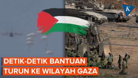 Momen Bantuan Diterjunkan di Jalur Gaza Saat Serangan Israel Masih Berlanjut