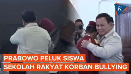 Momen Haru, Prabowo Peluk Siswa Sekolah Rakyat Yang Pernah Jadi Korban Bullying