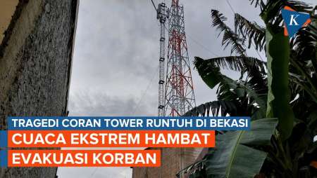 Cuaca Mempersulit Evakuasi Korban Coran Tower Runtuh di Bekasi