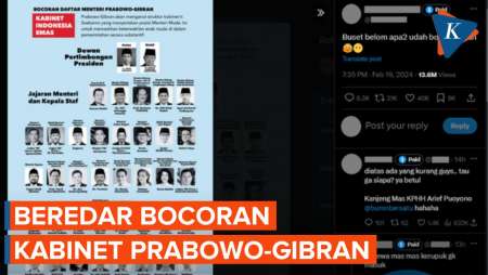 Beredar Bocoran Kabinet Prabowo-Gibran, TKN Sebut  Semua Hoaks