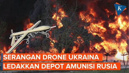 Depot Amunisi Rusia Meledak Dihajar Drone Ukraina Saat Serang Jembatan Crimea