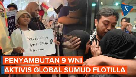 9 WNI Aktivis GSF Tiba di Indonesia: Momen Haru Anak Menanti Sang Ayah Keluar dari Bandara