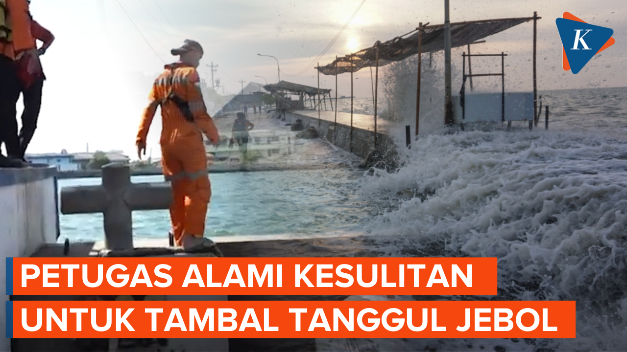 Petugas Kesulitan Tambal Tanggul Jebol di Pelabuhan Tanjung Emas