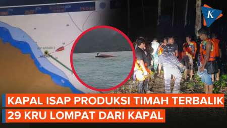 Kapal Isap Produksi Timah Tenggelam di Babel, 29 Awak Melompat ke Laut