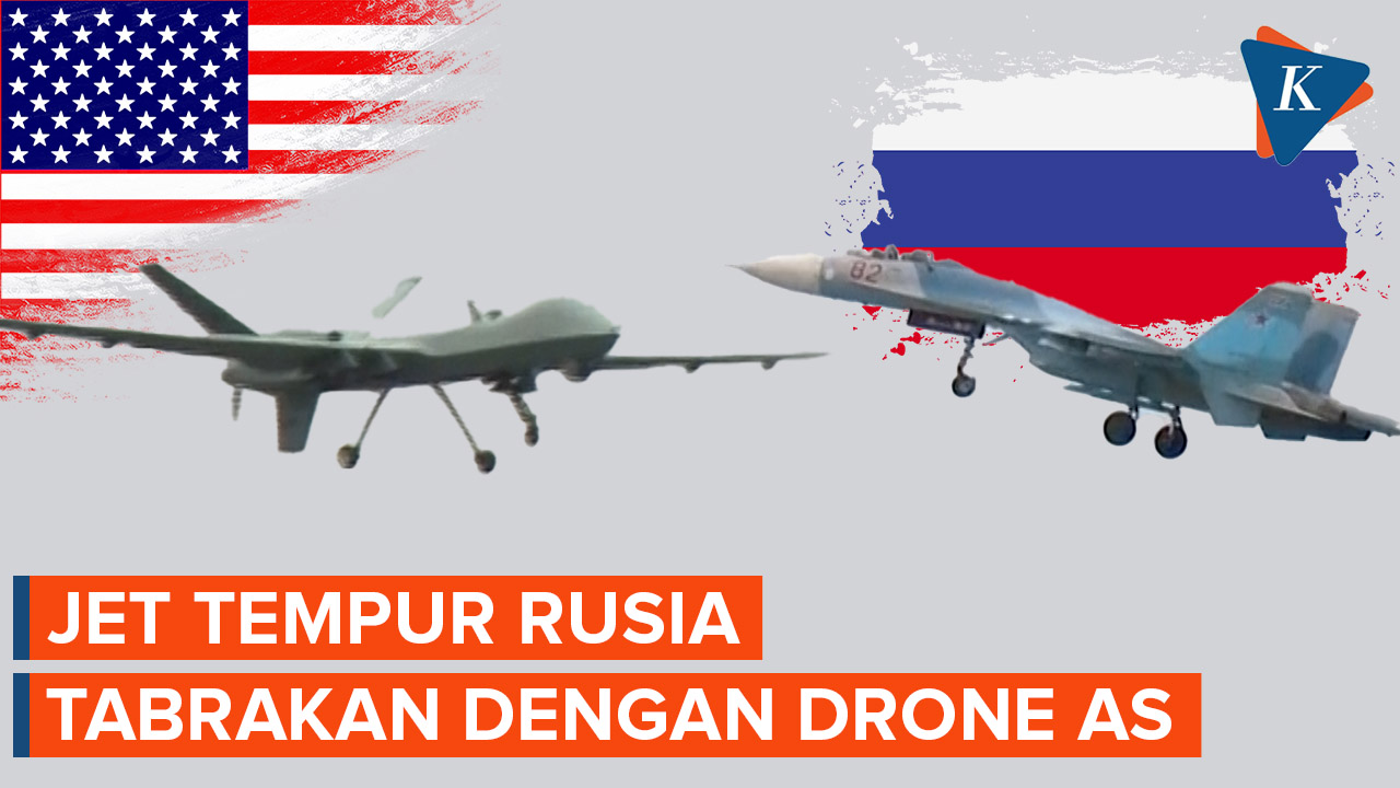 Jet Tempur Rusia Tabrakan dengan Drone AS di atas Laut Hitam