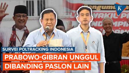 Survei Poltracking: Elektabilitas Prabowo-Gibran 46,7 Persen, Ungguli Dua Paslon Lain