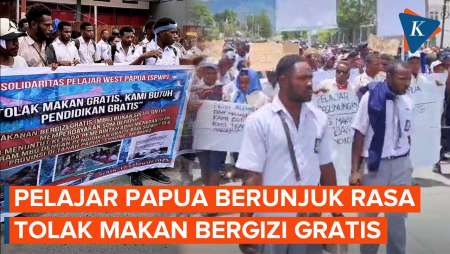 Siswa Papua Turun ke Jalan! Ramai-ramai Tolak Makan Bergizi Gratis