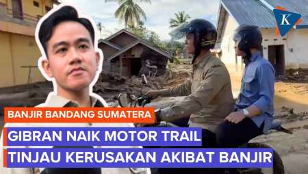 Gibran Naik Motor Trail Tinjau Kerusakan Akibat Banjir Di Agam Sumbar