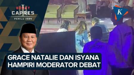 Momen Grace Natalie dan Isyana Datangi Moderator Saat Jeda Debat Capres