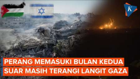 Konflik Israel-Hamas Berlanjut, Suar Terlihat di Langit Malam Gaza