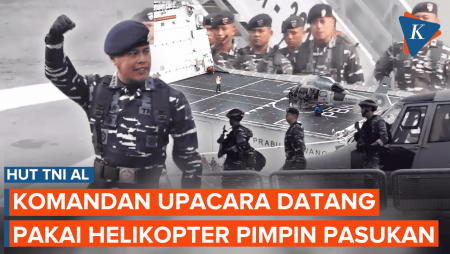 [FULL] Komandan Upacara HUT TNI AL Datang Pakai Helikopter Turun Pimpin Pasukan