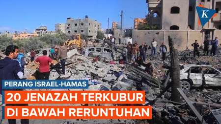 Jenazah Korban Serangan Israel Bergelimpangan di Bawah Reruntuhan Bangunan di Gaza