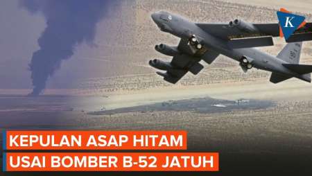 Penampakan Kepulan Asap Kecelakaan Pesawat Bomber B-52 AS