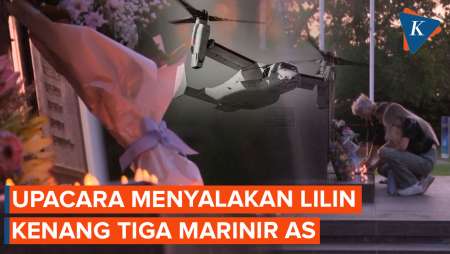 Lilin dan Bunga untuk Kenang Tiga Marinir AS yang Tewas dalam Kecelakaan Pesawat