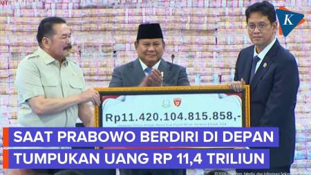 Tumpukan Uang Rp 11,4 T Diserahkan ke Negara, Disaksikan Prabowo