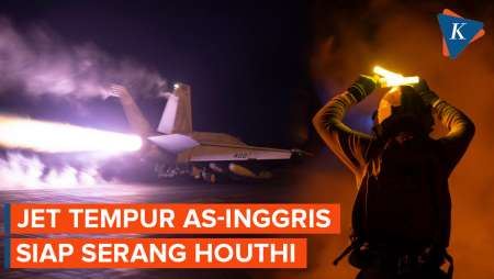 Detik-detik Jet Tempur AS dan Inggris Siap Bombardir Houthi