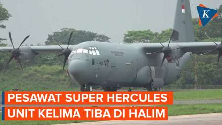 Pesawat Hercules Terakhir Pesanan Indonesia Tiba di Lanud Halim