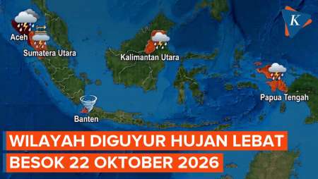 BMKG Peringatkan Hujan Lebat & Angin Kencang Besok 22 Oktober 2026