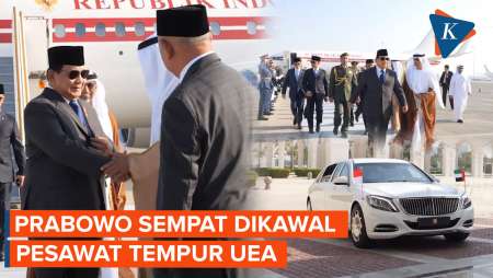 Momen Presiden Prabowo Tiba di Abu Dhabi, Sempat Dikawal Pesawat Tempur UEA