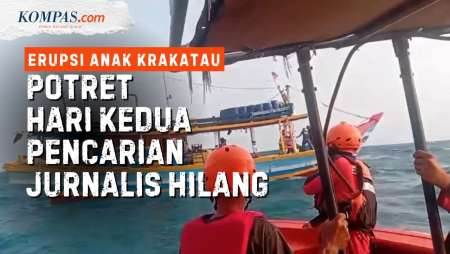 Potret Hari Kedua Pencarian 5 Jurnalis Yang Hilang Saat Liput Anak Krakatau