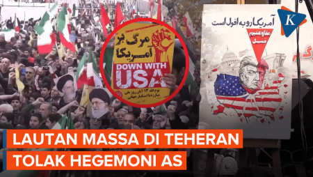 Bawa Replika Rudal Balistik, Warga Iran Turun Ke Jalan Tolak Hegemoni AS